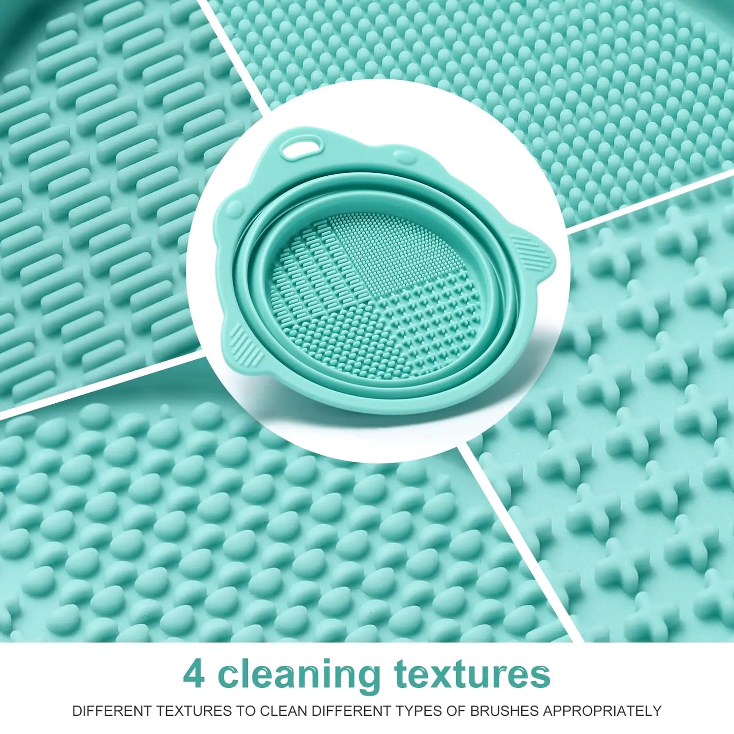 Etercycle Foldable Silicone Makeup Brush Cleaner – Portable Brush & Sponge Washing Tool (Green)