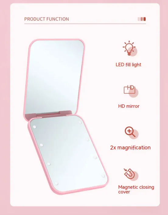 GlowFold LED Makeup Mirror